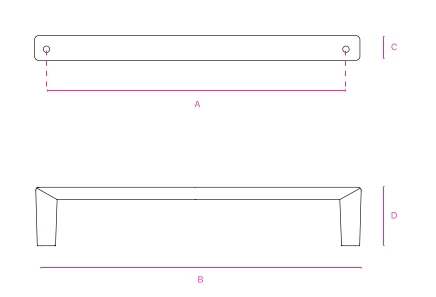7526 PLEAT TIRADOR PARA MUEBLE MODERNO DE NAVARRO AZORIN MEDIDAS 7526