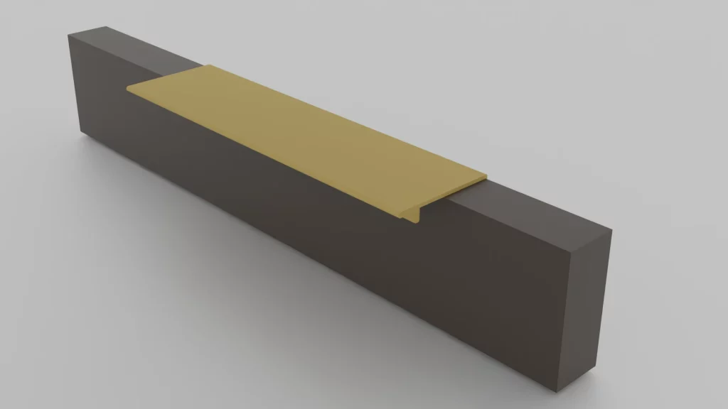 7326 VOSGES TIRADOR PERFIL ALUMINIO SOLAPADO PARA FRENTE DE 22mm 7529 oro
