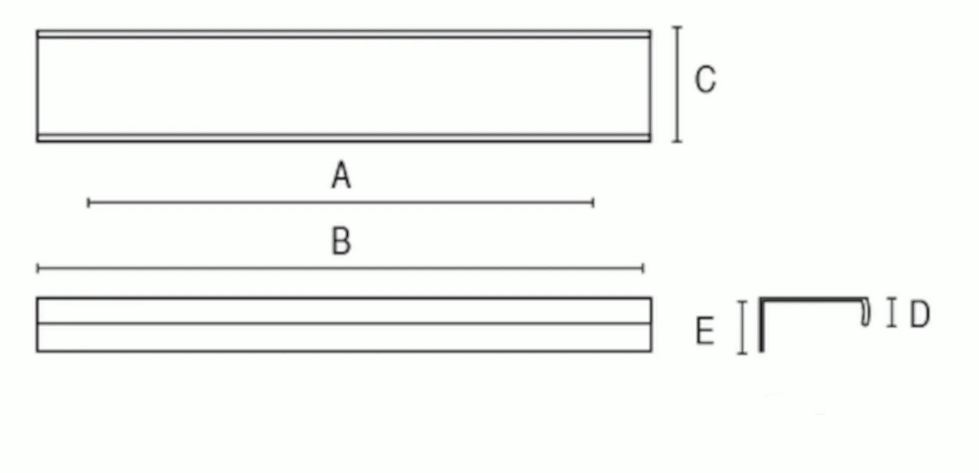 7326 VOSGES TIRADOR PERFIL ALUMINIO SOLAPADO PARA FRENTE DE 22mm medidas7215