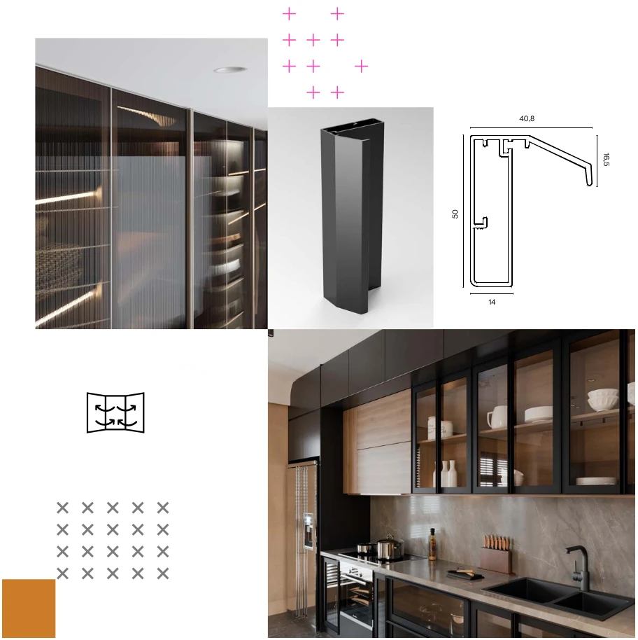 Sistema ESCO: Vitrinas de Perfilería Angular para Cocinas y Armarios de Diseño esco