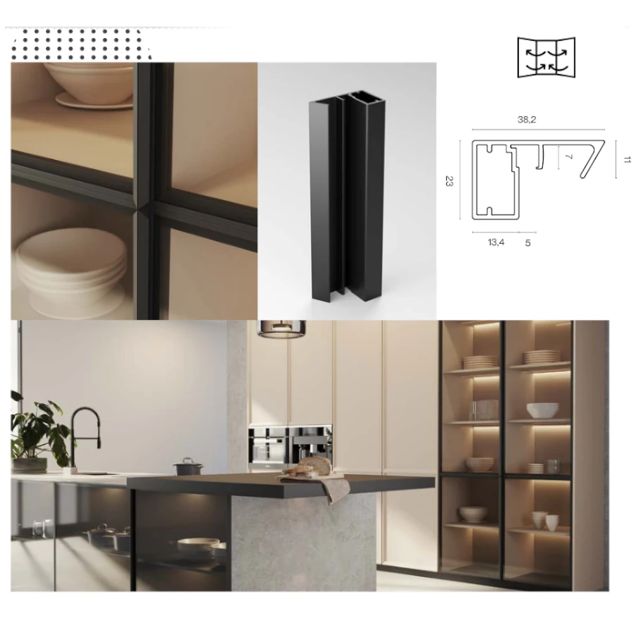 NORMA sistema de Vitrina de Aluminio Minimal: Elegancia Estructural y Diseño Multimaterial ipnorma