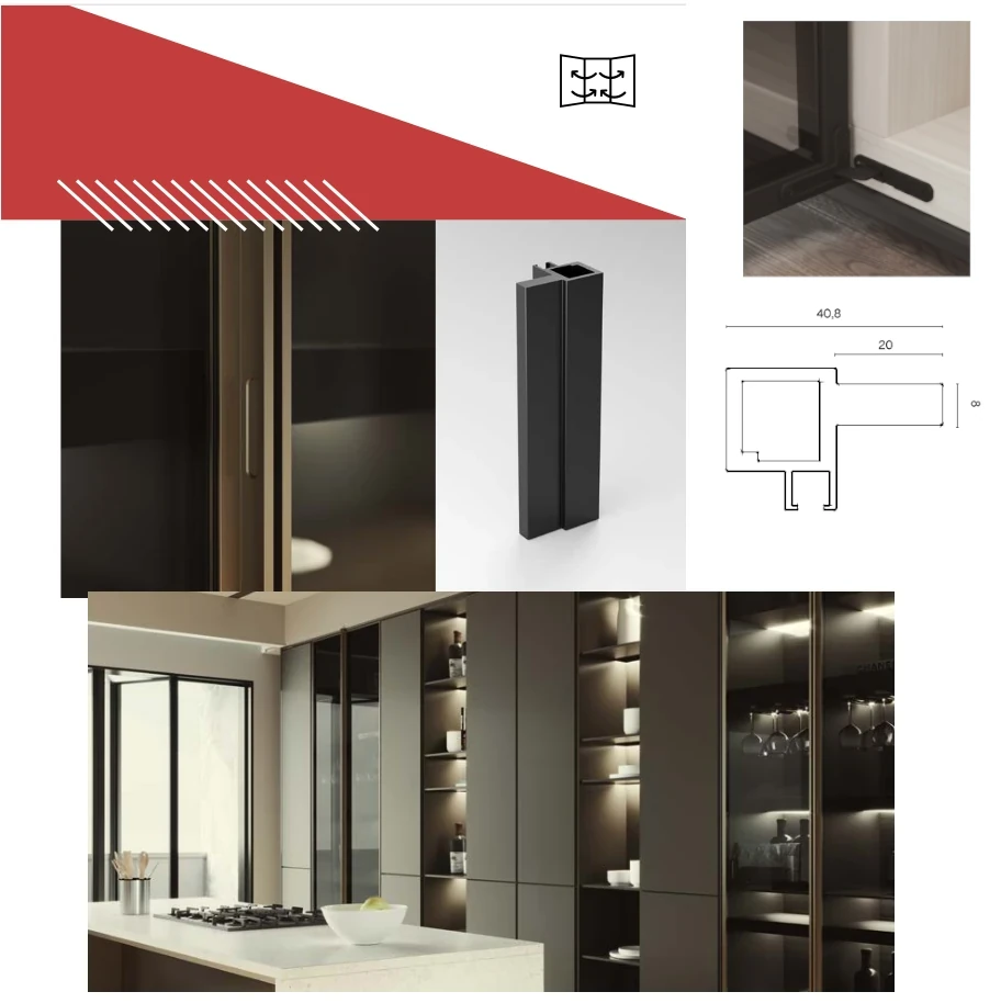 Sistema TALOS: Vitrinas Minimalistas con Tirador de Pestaña y Bisagra Oculta para Proyectos Premium talos
